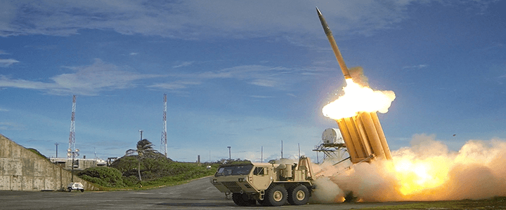Truck launching missile